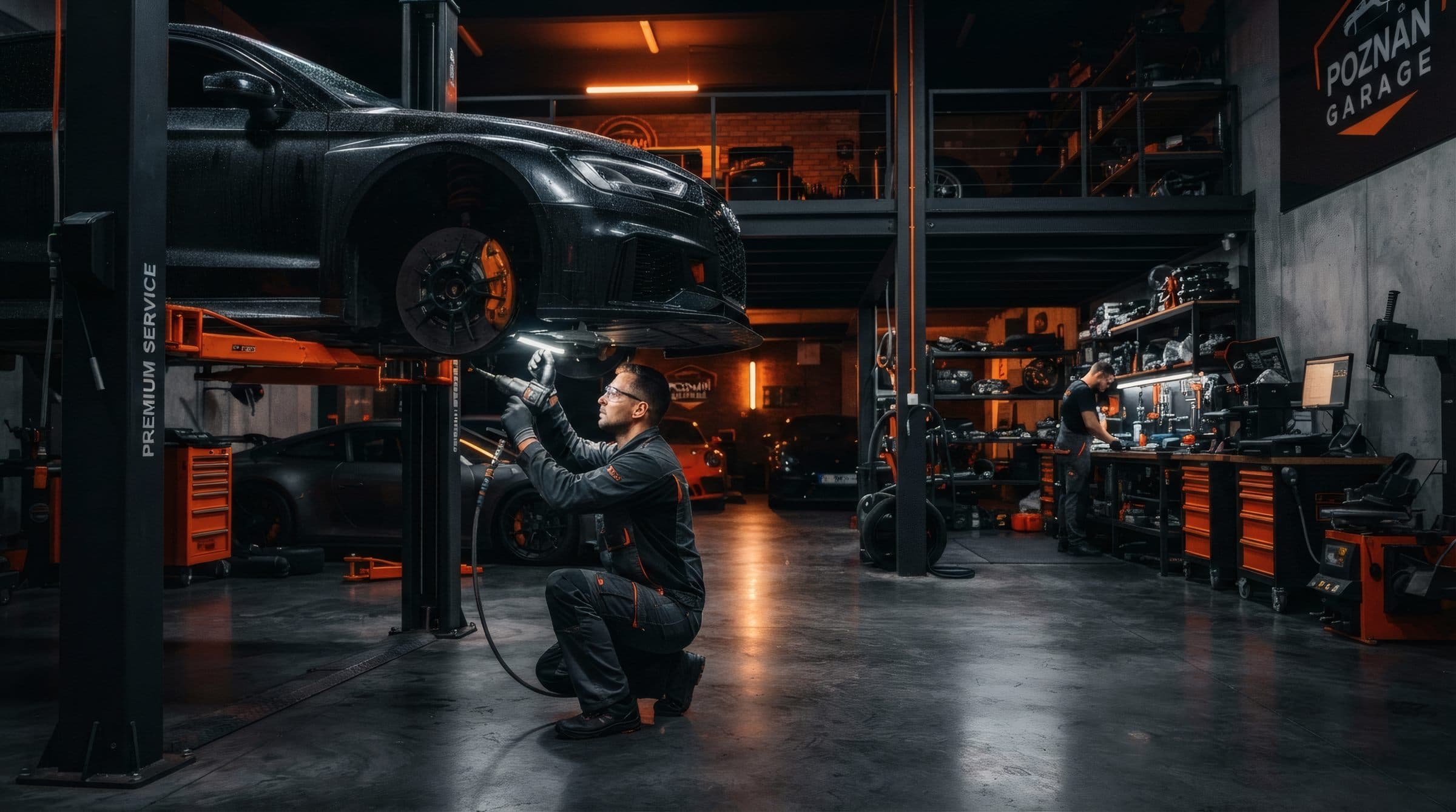 Strona główna inspiracji Warsztat Na Czas dla branży mechanik samochodowy w mieście Poznań. Mocna, surowa strona oparta na problemach kierowcy, czytelnym procesie wyceny i szybkich kanałach kontaktu.